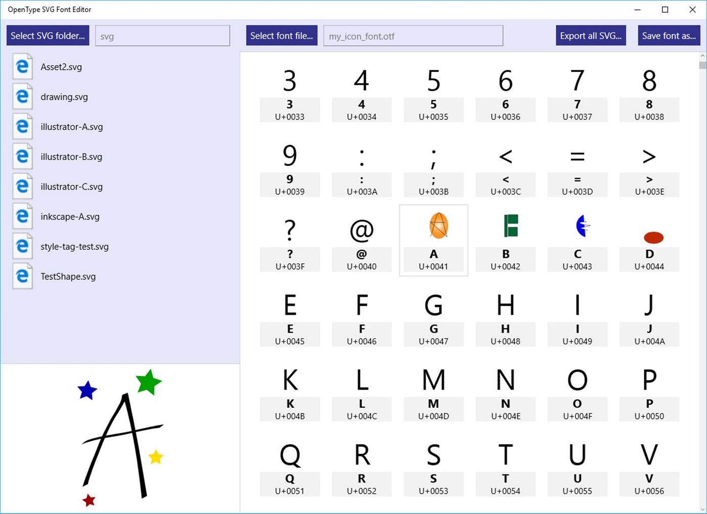 OpenType SVG Font Editor